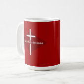 赤キリスト教十字架クリスマス コーヒーマグカップ (正面左)