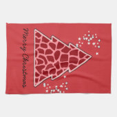 赤キリンのクリスマスツリー キッチンタオル (横)