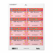 赤キルトブロックキルター名タグ ラベル (フルシート)