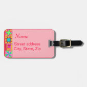 赤キルトブロック荷物又は裁縫機械ラベル ラゲッジタグ (正面横)