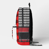 赤ギンガムハート離れ名前をカスタムするハンドスクール プリントバックパック (右)