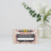 赤ギンガム黄色ヒマワリベビーおむつラッフル エンクロージャーカード (スタンド正面)