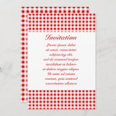 赤ギンガム+カスタム色 招待状 (正面/裏面)