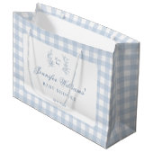 赤クラシカルフランスのちゃんブルー男の子シャワー抱き枕 ラージペーパーバッグ (正面アングル)