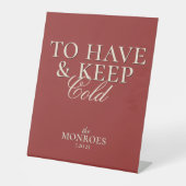 赤クラシックい持って冷たい保結婚式の引き出物 台座サイン (正面)