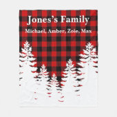 赤クラシックい田舎風の水牛の松 フリースブランケット (正面)