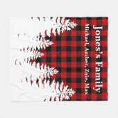 赤クラシックい田舎風の水牛の松 フリースブランケット (正面(横))