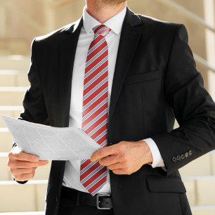 赤クラシックと海軍のストライプ ネクタイ