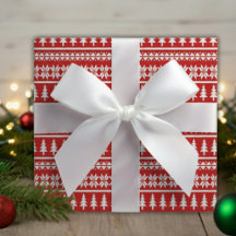 赤クラシックと白のクリスマスツリーのパタストライプのーン