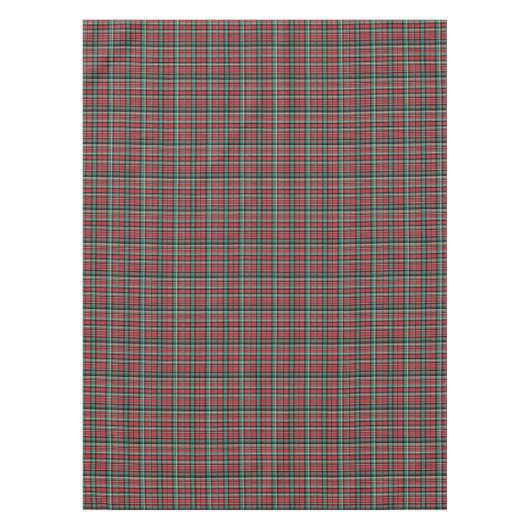赤クラシックと緑のクリスマスタータンチェックテーブルクロス テーブルクロス (正面)