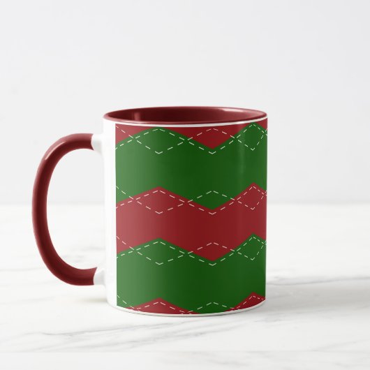 赤クラシックと緑のクリスマス マグカップ (左)