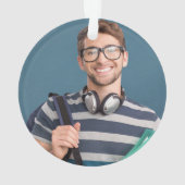 赤クラシックと金ゴールド20xx大学院写真 オーナメント (裏面)