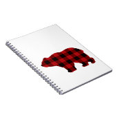赤クラシックと黒の格子柄ベアデザイン ノートブック (右側)