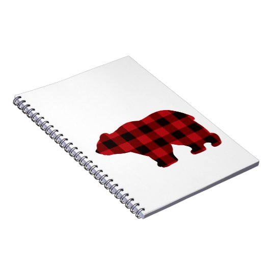 赤クラシックと黒の格子柄ベアデザイン ノートブック (右側)