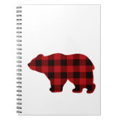 赤クラシックと黒の格子柄ベアデザイン ノートブック (正面)
