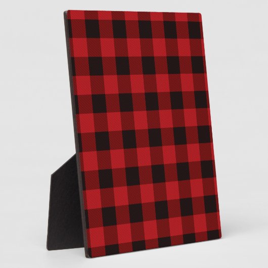 赤クラシックと黒の格子模様 フォトプラーク (側面)