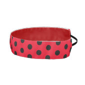 赤クラシックと黒の水玉模様パターン アスレチックヘッドバンド (右)