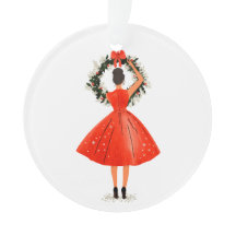 赤クラシックドレスのクリスマス美しい