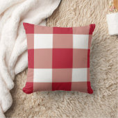 赤クラシックバッファローチェック クッション (ブランケット)