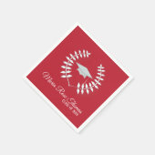 赤クラシックパーソナライズされた卒業 スタンダードカクテルナプキン (角)