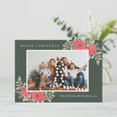 赤クラシックフローラクリスマスフォト シーズンカード (スタンド正面)