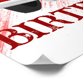 赤クラシックレトロ車のヴィンテージ水の色ようこそ ポスター (角)