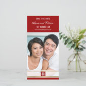 赤クラシック四角ダブル幸せ中国の写真 セーブザデート (スタンド正面)