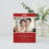 赤クラシック四角ダブル幸せ中国の写真 案内ポストカード (スタンド正面)