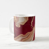 赤クラシック大理石デザイン11oz コーヒーマグカップ (正面左)