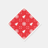 赤クラシック白クリスマスパターン スタンダードカクテルナプキン (角)