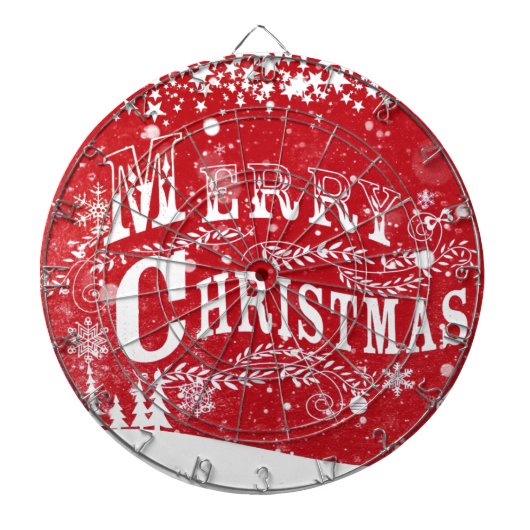 赤クラシック白メリークリスマス ダーツボード (正面)