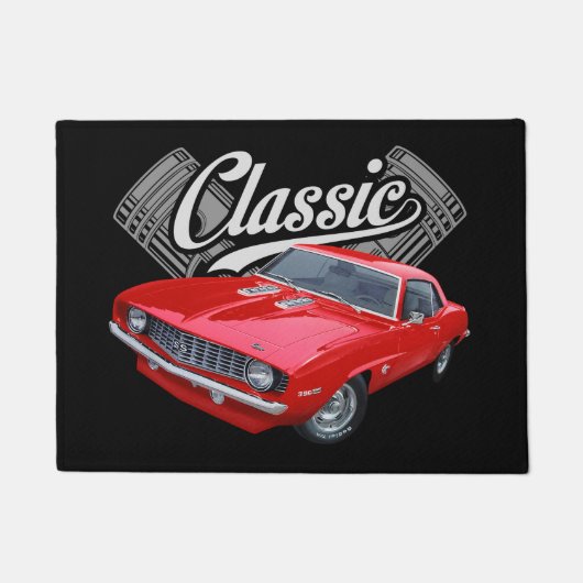 赤クラシック筋 ドアマット (正面)