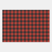 赤クラシック素朴、緑、白のバッファローのプレイド ラッピングペーパーシート (正面2)