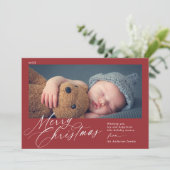 赤クラシック色 | Merry Christmas Horizontal 1写真 シーズンカード (スタンド正面)