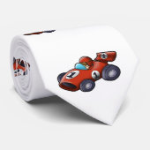 赤クラシック車の漫画子供へ ネクタイ (ロール)