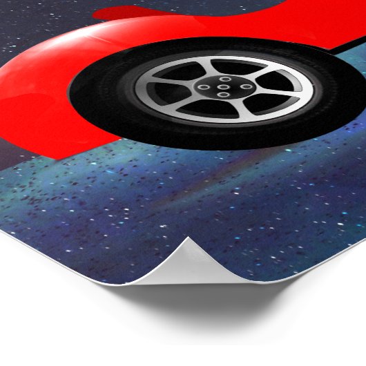 赤クラシック車男の赤ちゃん誕生統計誕生記録 ポスター (角)