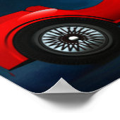 赤クラシック車男の赤ちゃん誕生統計誕生記録 ポスター (角)