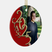 赤クラシック金ゴールド2025年大学院写真 セラミックオーナメント (右)