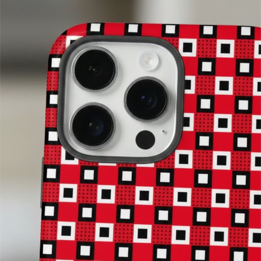 赤クラシック黒と白のパタ市松模様にーン Case-Mate iPhoneケース