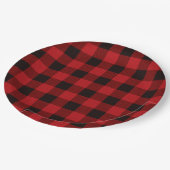 赤クラシック黒バッファロー ペーパープレート (アングル)