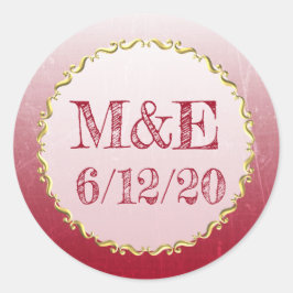 赤クラックルパーソナライズされた結婚式用シール ラウンドシール