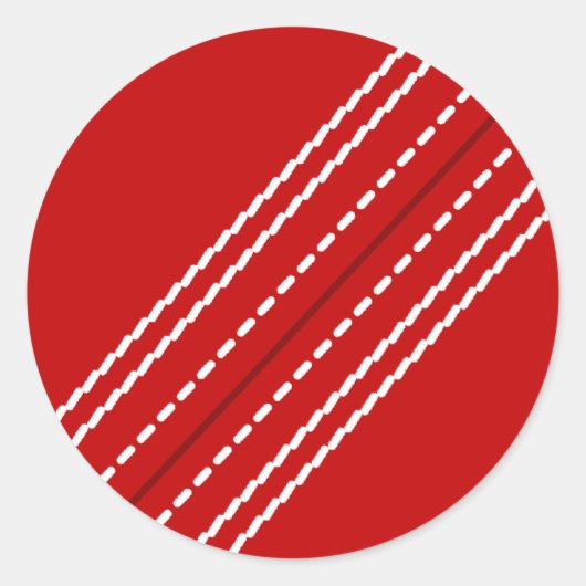 赤クリケットのボールのシール |カスタマイズ可能文字 ラウンドシール (正面)