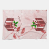 赤クリスマスギフトキッチンタオル キッチンタオル (横)