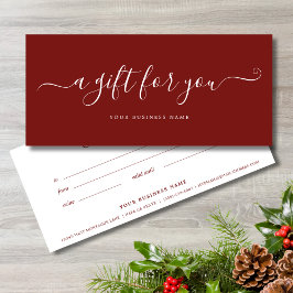 赤クリスマスギフト券のシンプル