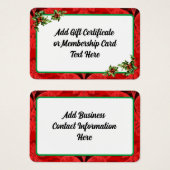 赤クリスマスギフト券カード (正面&裏面)