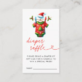 赤クリスマスサンタベビーシャワーオムツラッフル エンクロージャーカード (正面)