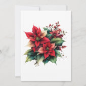 赤クリスマスフラワーズパーティの招待状 招待状 (裏面)