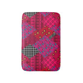 赤クリムゾンカラフルパッチワーク バスマット (正面縦)