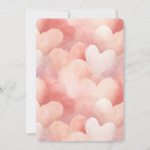 赤クリーム色ハート風船 誕生日 招待状 (裏面)