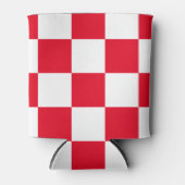 赤クロアチオはっきりした幾何市松模様にクーラーボックス 缶クーラー (正面)
